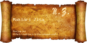 Maklári Zita névjegykártya