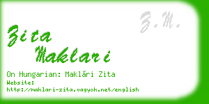 zita maklari business card